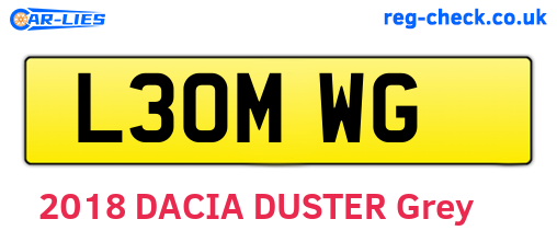 L30MWG are the vehicle registration plates.