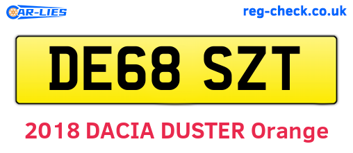 DE68SZT are the vehicle registration plates.
