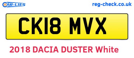 CK18MVX are the vehicle registration plates.