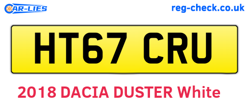 HT67CRU are the vehicle registration plates.