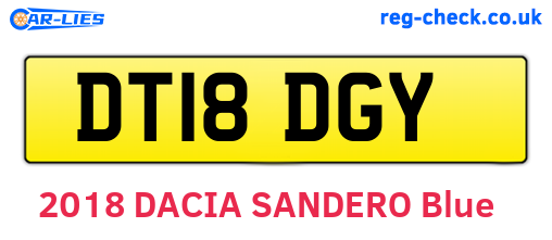 DT18DGY are the vehicle registration plates.