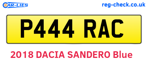 P444RAC are the vehicle registration plates.