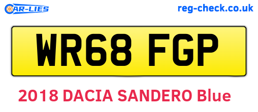 WR68FGP are the vehicle registration plates.