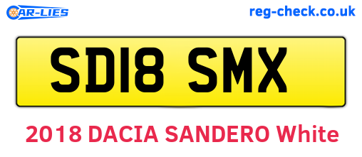SD18SMX are the vehicle registration plates.