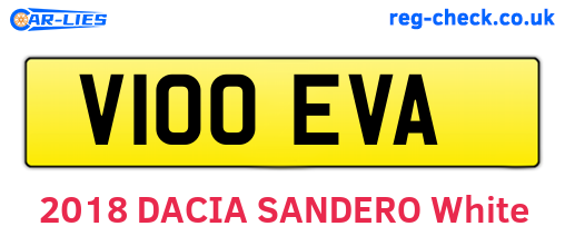 V100EVA are the vehicle registration plates.