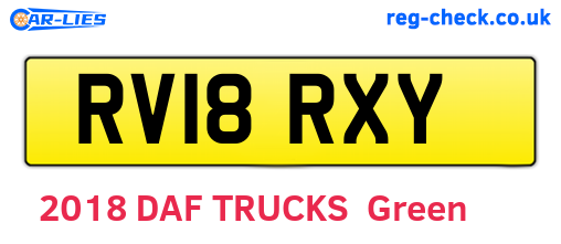RV18RXY are the vehicle registration plates.