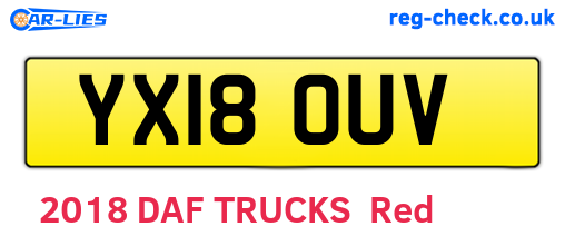 YX18OUV are the vehicle registration plates.