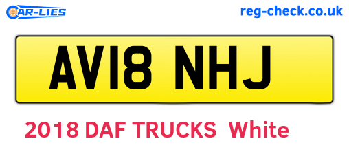 AV18NHJ are the vehicle registration plates.