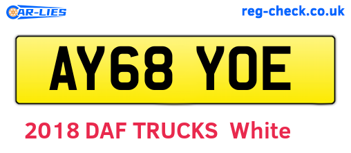 AY68YOE are the vehicle registration plates.