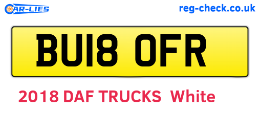 BU18OFR are the vehicle registration plates.