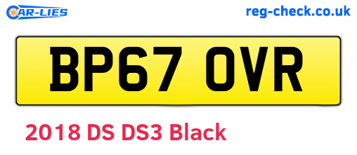 BP67OVR are the vehicle registration plates.