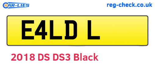 E4LDL are the vehicle registration plates.