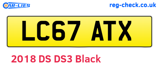 LC67ATX are the vehicle registration plates.
