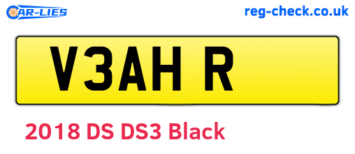 V3AHR are the vehicle registration plates.