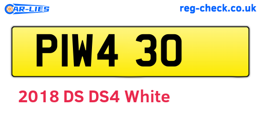 PIW430 are the vehicle registration plates.