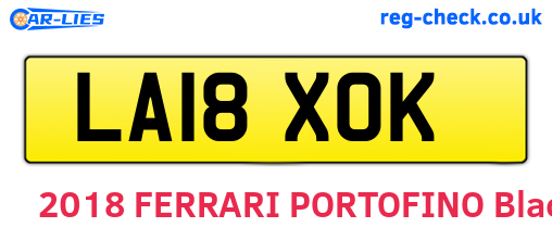 LA18XOK are the vehicle registration plates.