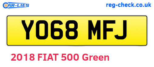 YO68MFJ are the vehicle registration plates.