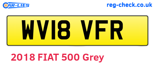 WV18VFR are the vehicle registration plates.