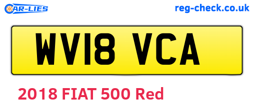 WV18VCA are the vehicle registration plates.