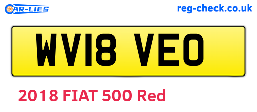 WV18VEO are the vehicle registration plates.