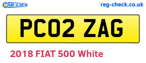 PC02ZAG are the vehicle registration plates.