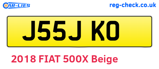 J55JKO are the vehicle registration plates.