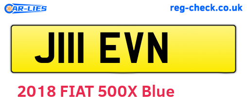 J111EVN are the vehicle registration plates.