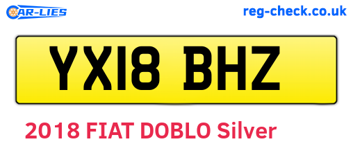 YX18BHZ are the vehicle registration plates.
