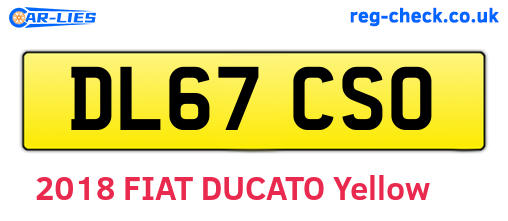 DL67CSO are the vehicle registration plates.