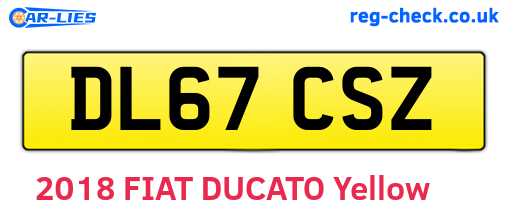 DL67CSZ are the vehicle registration plates.