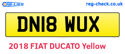 DN18WUX are the vehicle registration plates.