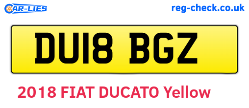 DU18BGZ are the vehicle registration plates.