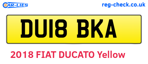DU18BKA are the vehicle registration plates.