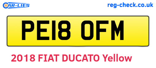 PE18OFM are the vehicle registration plates.