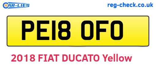 PE18OFO are the vehicle registration plates.