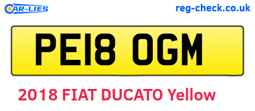 PE18OGM are the vehicle registration plates.