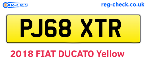 PJ68XTR are the vehicle registration plates.