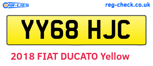 YY68HJC are the vehicle registration plates.