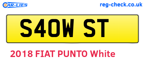 S40WST are the vehicle registration plates.