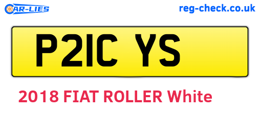P21CYS are the vehicle registration plates.