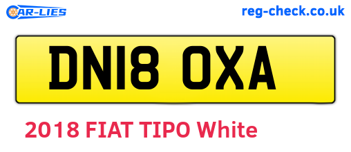 DN18OXA are the vehicle registration plates.