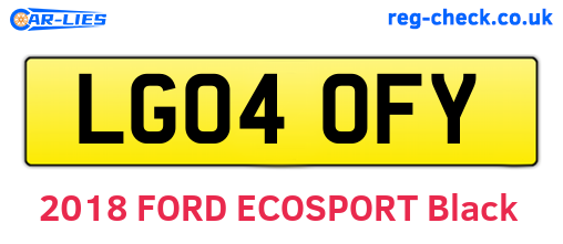 LG04OFY are the vehicle registration plates.