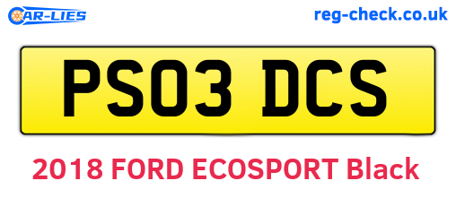 PS03DCS are the vehicle registration plates.