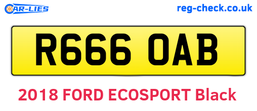 R666OAB are the vehicle registration plates.