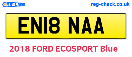 EN18NAA are the vehicle registration plates.