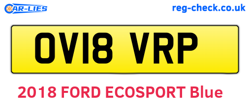 OV18VRP are the vehicle registration plates.