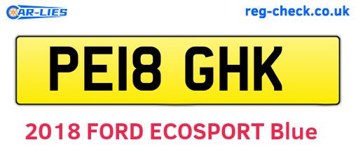PE18GHK are the vehicle registration plates.