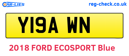 Y19AWN are the vehicle registration plates.