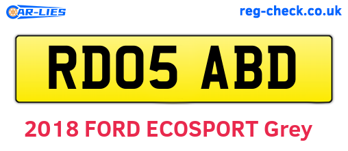 RD05ABD are the vehicle registration plates.