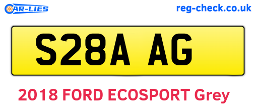 S28AAG are the vehicle registration plates.